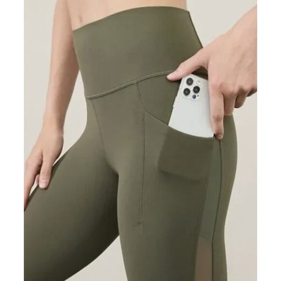 Athleta Salutation Stash Mesh 7/8 Tight Legging Womens Size Large Moss Green - Picture 5 of 9